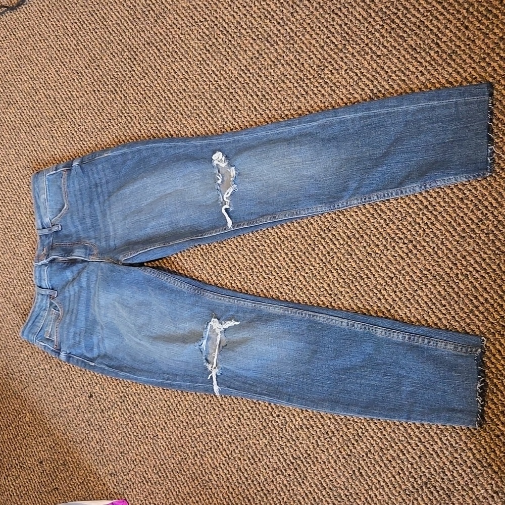 Old navy high rise rockstar super skinny distressed jeans denim